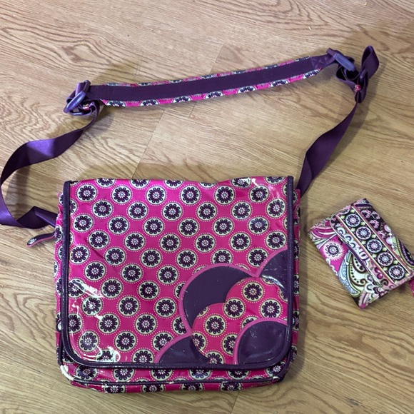 Vera Bradley Handbags - Vera Bradley Pink and Purple Patterned Crossbody Bag